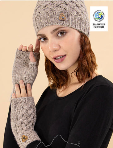 Shadow Cable Alpaca Fingerless Gloves
