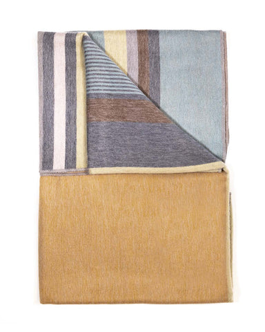 Alpaca Reversible Throw- Mustard Weed