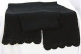 Milan Crochet Edge Baby Alpaca Scarf- Black