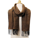 Alpaca Scarf - Alpaca & Silk Handwoven Scarf Black & Gold
