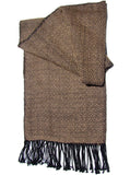 Alpaca Scarf - Alpaca & Silk Handwoven Scarf Black & Gold