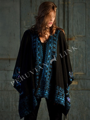 Teal Reversible Ruana