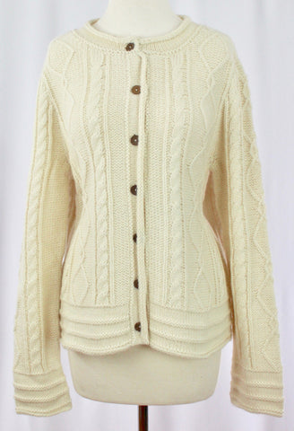 Alpaca Brushed Cable Knit Cardigan