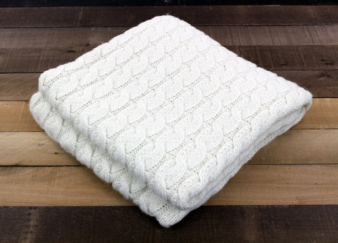 Big Cable Alpaca Blanket